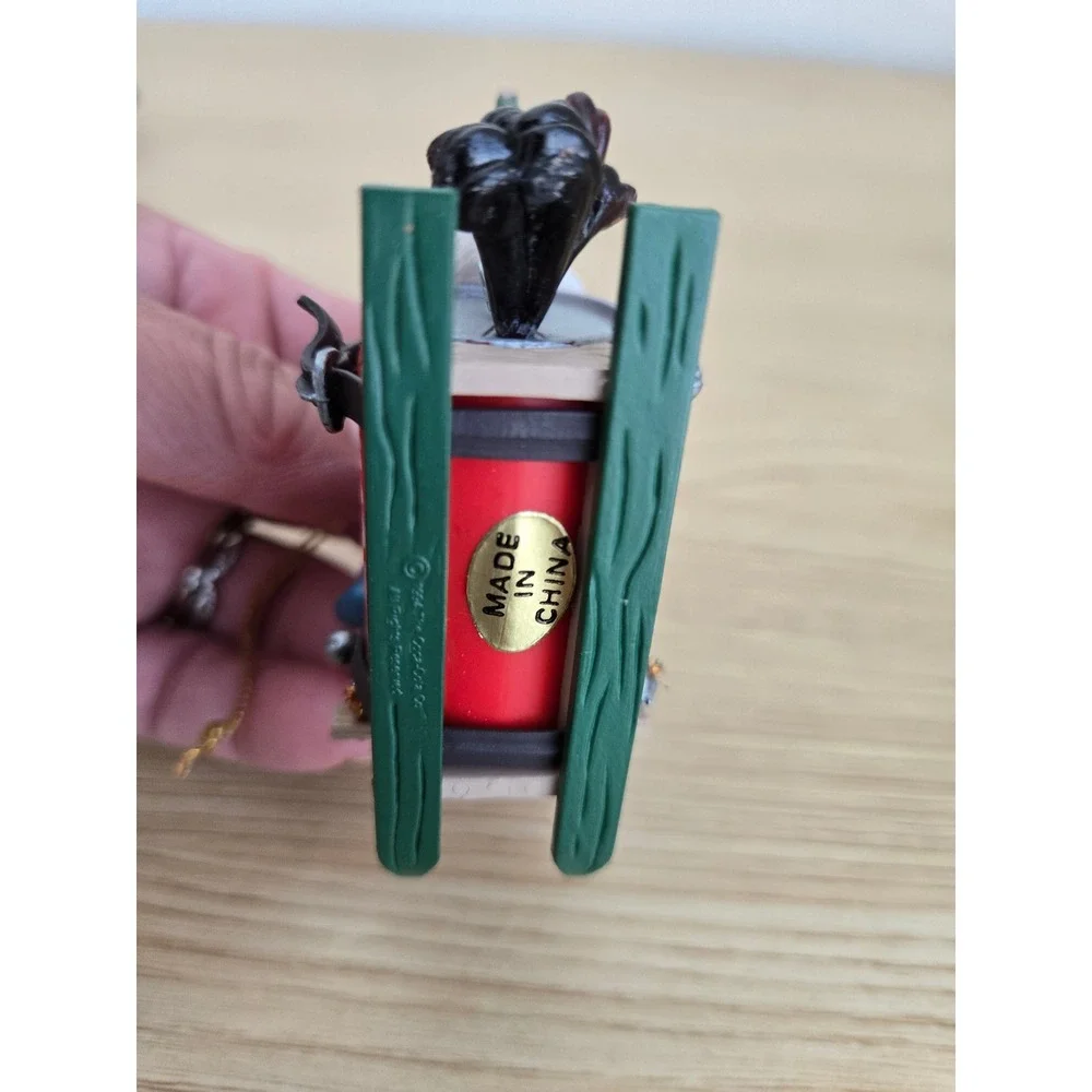 Coca-Cola Bottling Works Collection Polar Bear Elf Soda Can Sled Ornament Boxed
